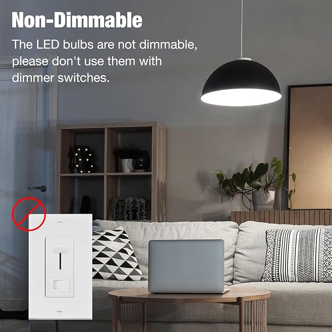 BUBO Ceiling Fan Light Bulbs 60 Watt Equivalent, E12 LED Bulb Daylight 5000K, Small Base LED Light Bulbs, Light Bulbs for Ceiling Fan 120V, Candelabra Base LED Light Bulbs 5.5W, Non-Dimmable, 6 Pack