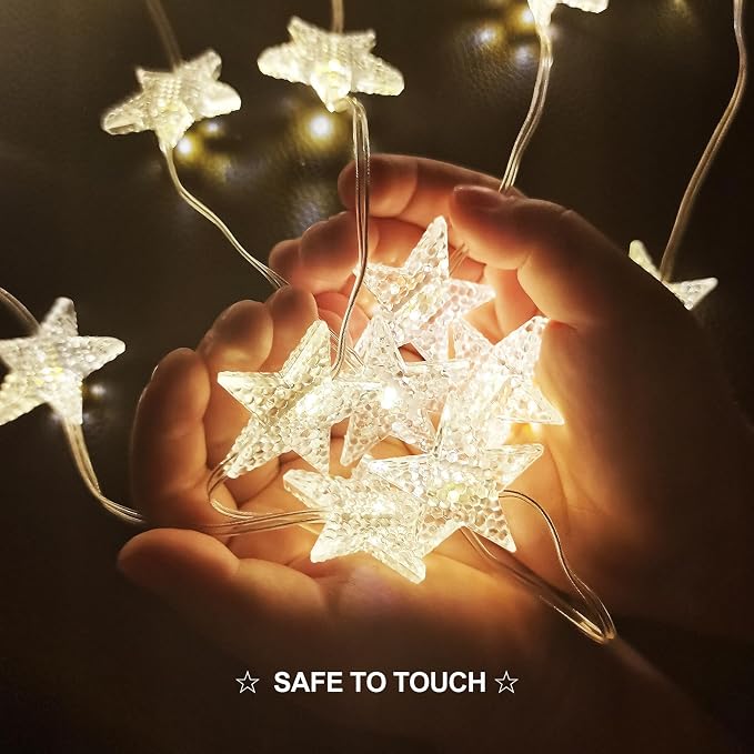 Star Curtain Lights Hanging Star Light for Window 140 Stars String Lights for Wall Décor USB Plug in 8 Modes Twinkle Fairy Lights for Christmas, Bedroom, Indoor, Outdoor, Weddings, Party (Warm White)