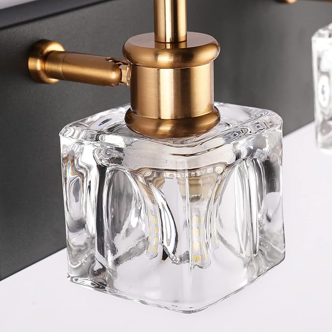 PRESDE Vanity Lights 6 Lights Modern Crystal Bathroom Lights Fixtures Over Mirror Black Bath Lighting