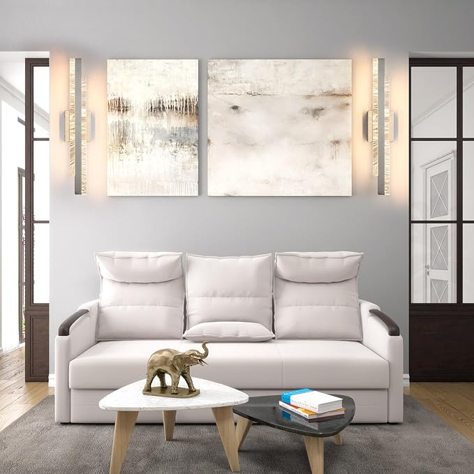 Modern Bathroom Vanity Light: Brushed Nickel 24 inch 28W Dimmable LED Bath Bar Light Fixtures Over Mirror - Wall Sconce Picture Lights for Living Room Bedroom 3000k