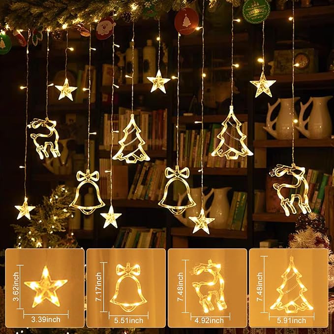 Curtain String Light Decorations 11.48FT Connectable Warm White Hanging Home Lamp USB Powered Fairy Light Indoor/Outdoor for Family Party Decor