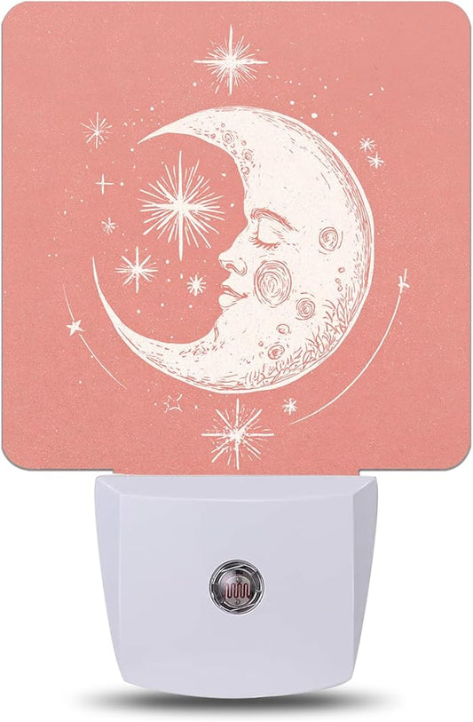 Boho Moon Night Light,Nightlight Lamp with Dusk to Dawn Sensor for Home Indoor Stairway Kitchen Corridor, Decorative Night Lights Plug Into Wall for Boys Girls Women Men Room Gifts
