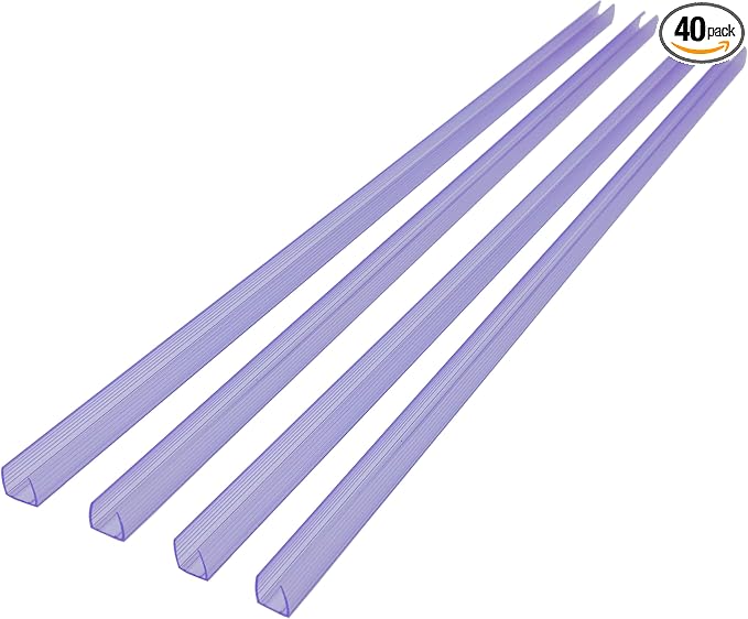 Russell Decor 20 Inchs /1.6 Ft Plastic Track Channel Mounting Bracket, for 3/8 Inch Rope Lights or 3/16 Inc Neon Lights, Pack of 40 pcs