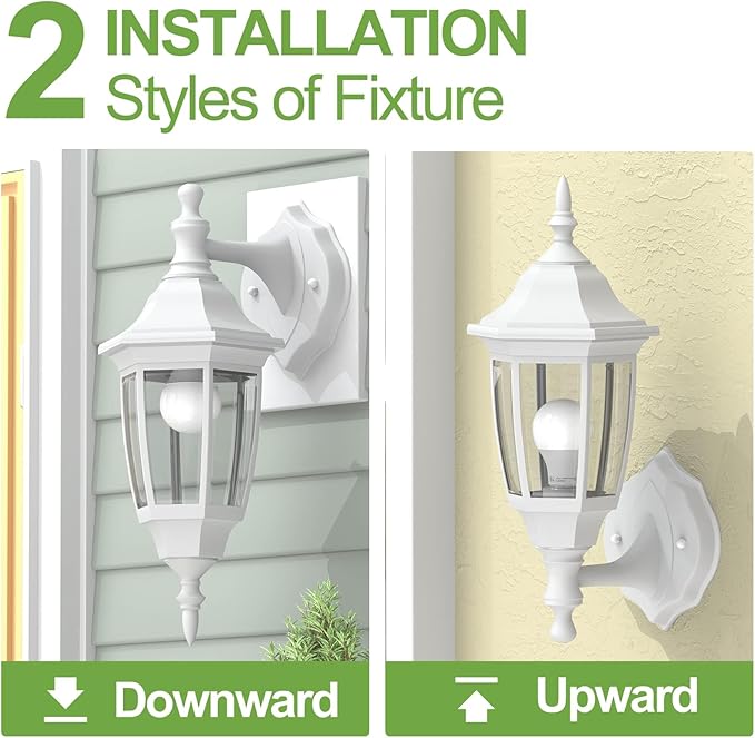 EMART Outdoor Front Porch Light, Exterior Anti-Corrosion, Waterproof Aluminum & Glass Shades Wall Lamp Fixture, Modern Sconce Lantern for Outside, House, Garage - 1 Pack, Gold （Bulb Included）