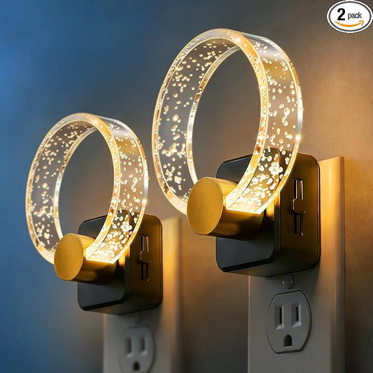 DORESshop LED Night Light，Decorative Night Light Plug Into Wall [2 Pack] with Dusk-to-Dawn Sensor, Dimmable Nightlights, Adjustable Brightness for Hallway, Bedroom,Kids Room,Stairway,Soft White