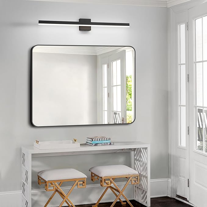 Black Bathroom Vanity Light 39.4 inch, 30W Dimmable 5CCT LED Modern Bathroom Light Fixture Over Mirror - ETL Certificated