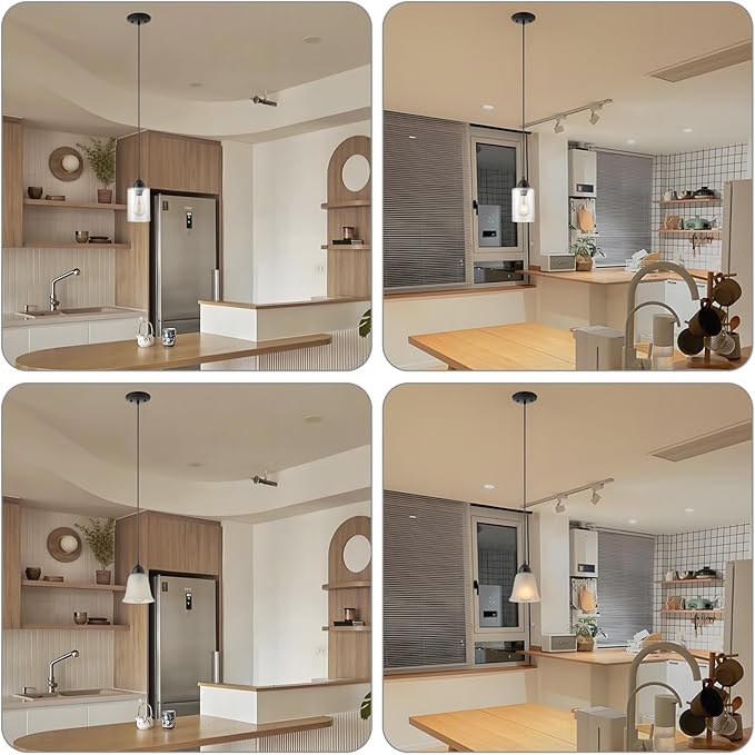 Small Pendant Light Kit - ORB, DIY Make Farmhouse & Modern Kitchen Island Pendant Lights, Hanging Light Fixtures Ceiling Mount, Adjustable Height, 1 Pack（Shade and Bulb Not Included）