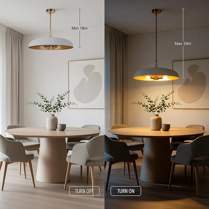 19.7 Inch Extra Large Pendant Light, 3-Light Gray and Gold All Metal Pendant Lighting Fixture, Oversized Modern Dome Chandelier Ceiling Hanging for Kitchen Island Dining Room Living Entryway