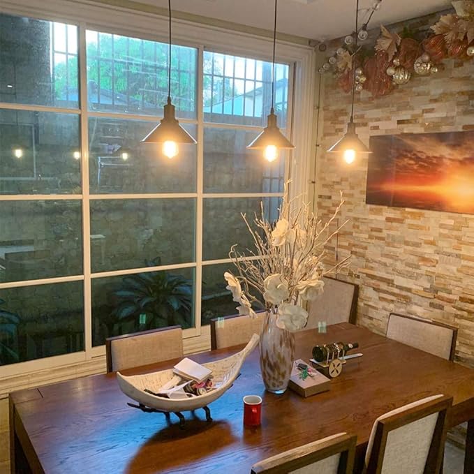 CLAXY Farmhouse mini Pendant Light Adjustable Bronze Hanging Pendant Lighting for Kitchen Bar Restaurant Bedroom-3 Pack
