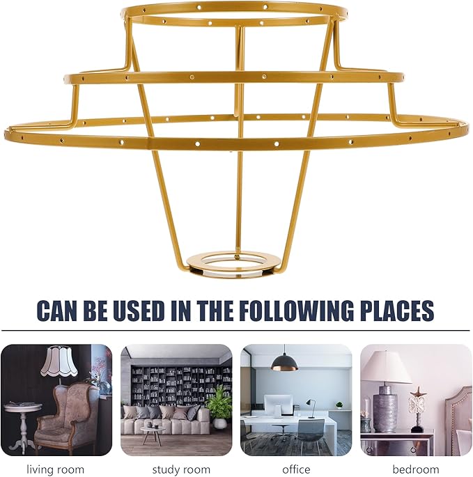 OSALADI DIY Chandelier Frame Lamp Shade Wire Frame 10.9 Inch Iron Light Fixture Replacement for Ceiling Pendant Lamps and Table Lamps