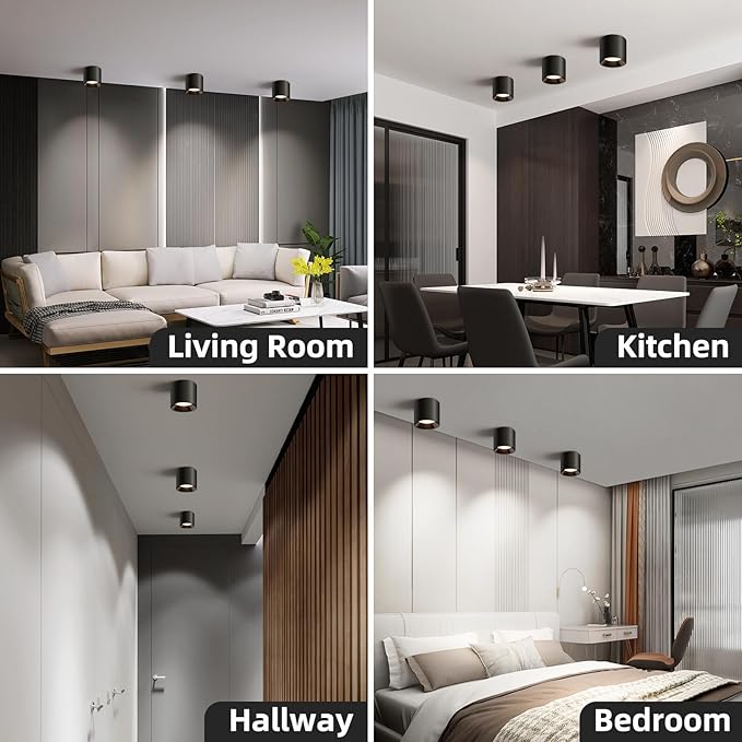 OKELI Hallway Light Flush Mount Modern LED Ceiling Light Fixtures for Kitchen Entryway, 20W 4000K Dimmable Close to Ceiling Lighting, 4.6'' Cylinder Ceiling Lamps for Dining Room Living Room