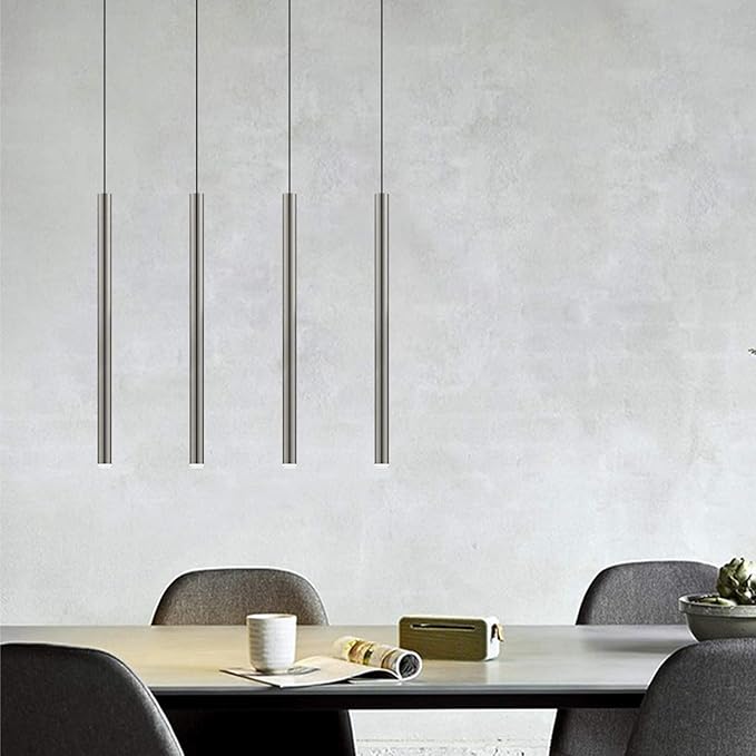 CANALIS 4 Mini Pendant Lighting Nickel - LED Hanging Light Fixture for Kitchen Island, Bar, Foyer - Cluster Pendants - Dimmable, Adjustable Wire, Lamp Bulb Included