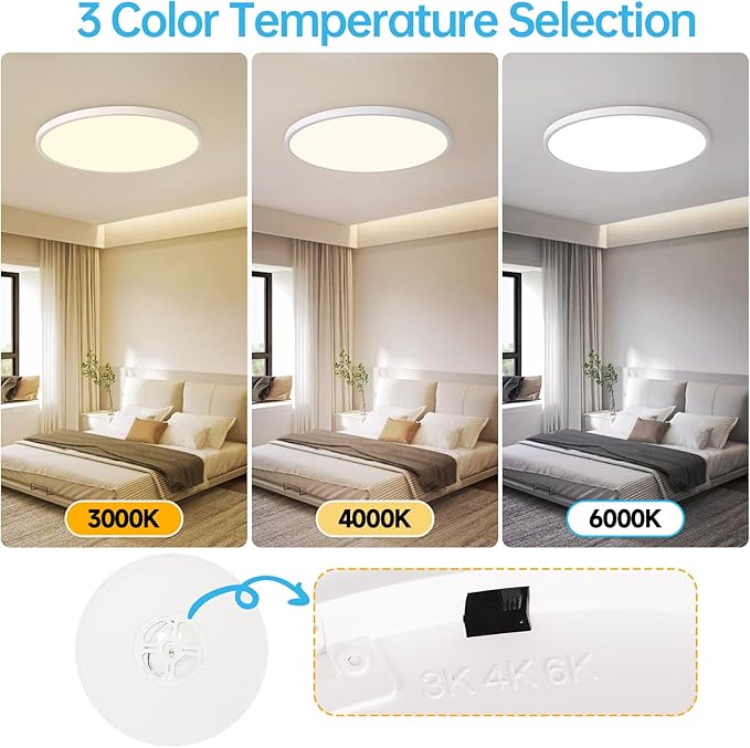 4PK 15.8 Inch Dimmable Flush Mount LED Ceiling Light Fixture, 32W,3200LM,3000K/4000K/6000K CCT Selectable,0.67 inch Super Slim LED Ceiling Light for Bedroom,Hallway,Kitchen