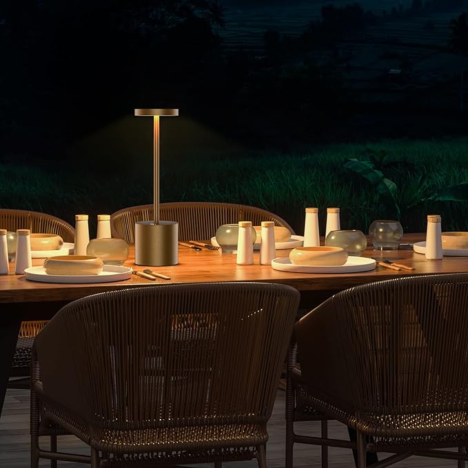 SAKRINGT 2 Pack Cordless Table Lamp Rechargeable,5000mAh Battery Powered Table Light, Dimming Portable LED Desk Lamp for Patio/Restaurant/Outdoor
