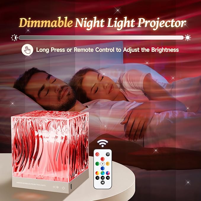 Aurora Light Projector for Bedroom,White Noise Sound Machine for Sleeping Adults+18 Colors+Bluetooth Music+Remote Control Northern Lights Projector Ambient Lighting,Cool Things for Teen Girl Gift