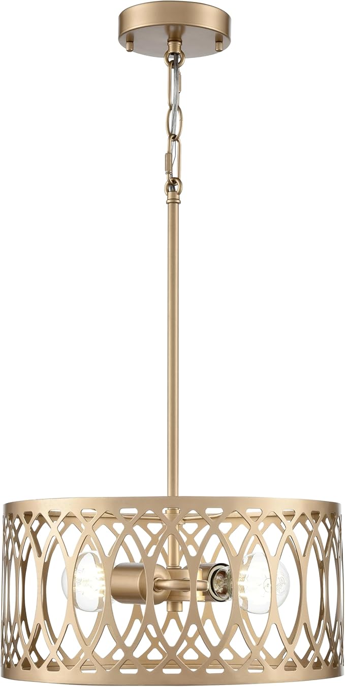 ML Lighting 42102-PMG Arelyn 13" Wide 2-Light Pendant - Painted Modern Gold