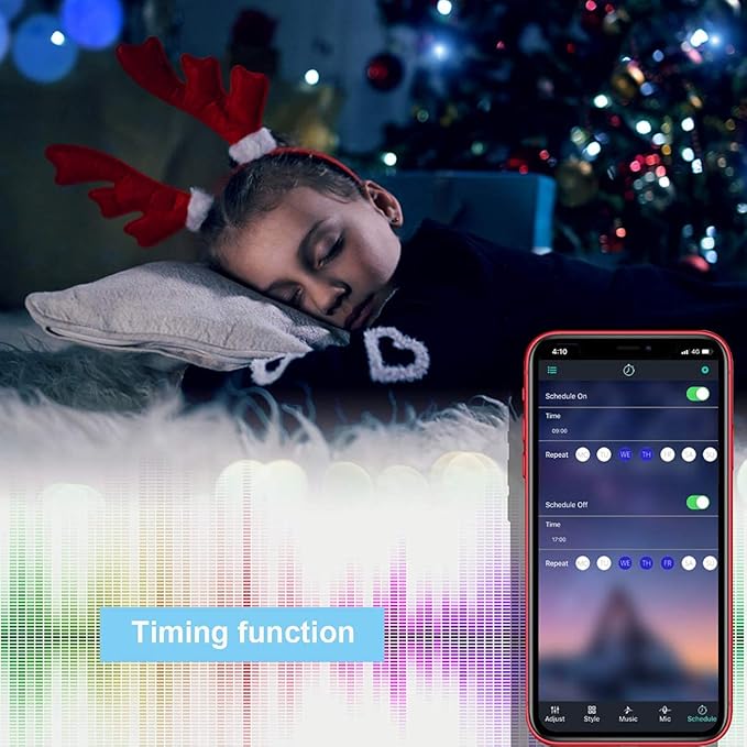 SUPERNIGHT 2 in 1 RGB LED Strip Light Controller, App Controlled Smart Music Controller for Android and iOS, DC 5V-24V RGB Strip