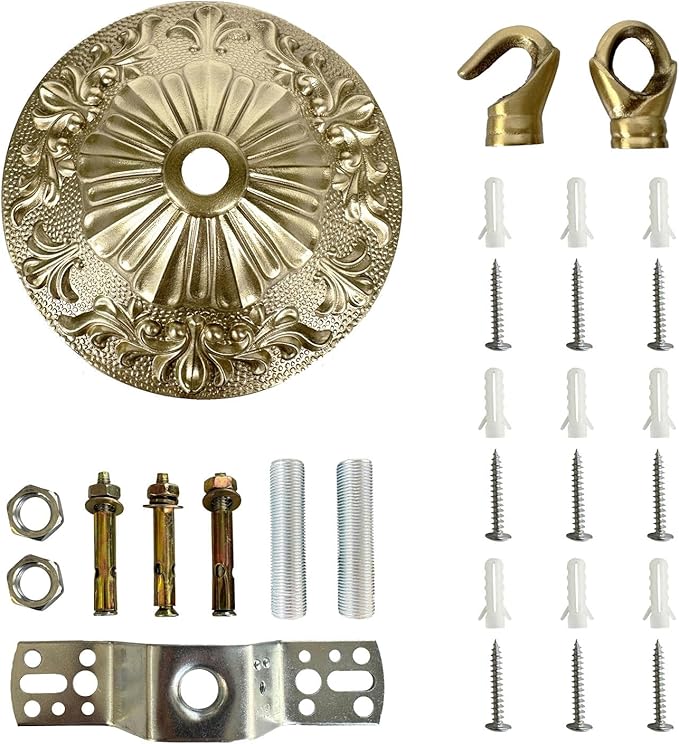 5.51" All Copper Ceiling Light Cover Plate for Antique Brass Ceiling Light Fixture as Pendent Light Cover, Ceiling Light Canopy Kit for Pendant Chandelier, Chandelier Replacement Parts