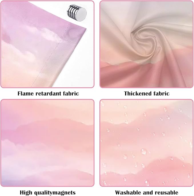 2 x 2 Feet Fluorescent Light Covers - 4 Pcs Covers for Ceiling Lights, Magnetic Light Filters for Classroom, Office, Hospitals, Home (Pink - Sky)