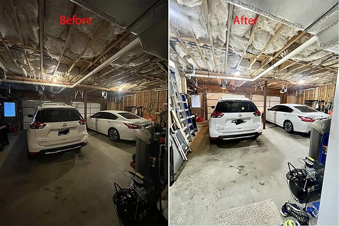 Garage Lights Led, Deformable Design with Adjustable Panels,150W 15000LM 6500K E26/E27 Screw Base, Super Bright Shop Lighting, 2 Pack