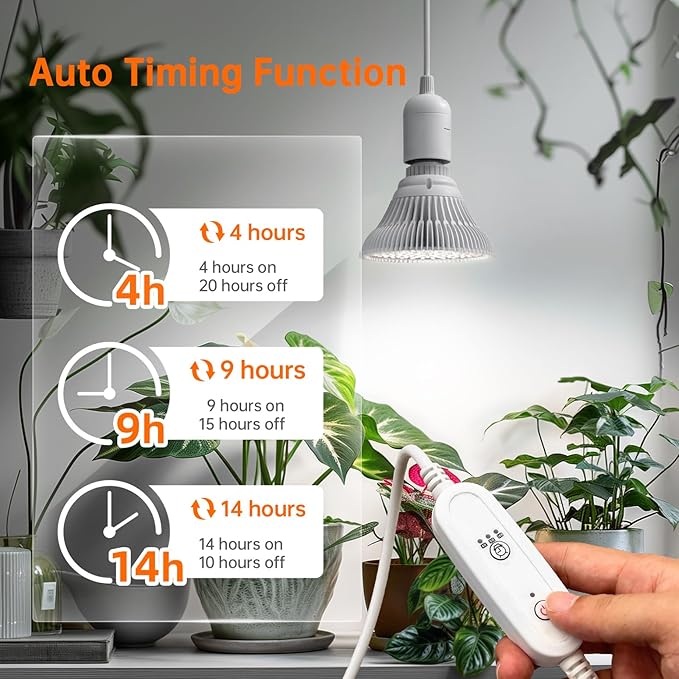 Bstrip Hanging Grow Lights for Indoor Plants, 25W LED Full Spectrum Plant Lights for Indoor Growing with Timer, 16.4FT Power Cord, 5000K, Pendant or Ceiling Perfect for Tall Plants, and Plant Shelf