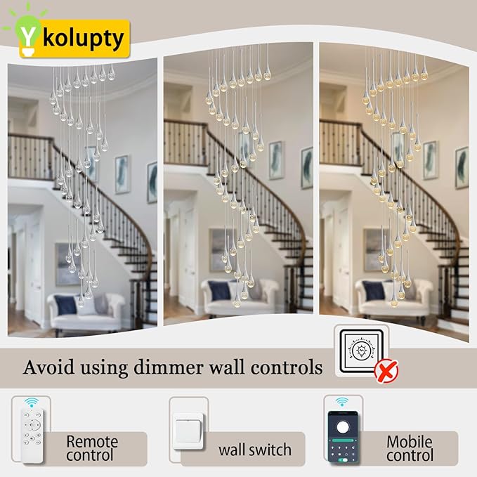 ykolupty 150in High Ceiling Chandelier for Foyer Entrance 36-Light Crystal Silver Chandelier Light Fixture Large Ceiling Light for Living Room Staircase Hallway Dining Room