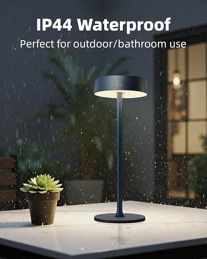 Cordless Lamp, Rechargeable Table Lamp, Battery Operated, RGB Dimmable Touch Control, 3 Color Temperatures, LED Memory Function, Portable Outdoor Waterproof, Restaurant Dining Patio Kitchen, Blue 2Pcs