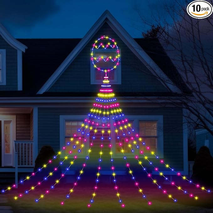 Baquler 15ft Easter Decor Egg Lights 350 LED 8 Modes Plug in Curtain Window Lights Egg Sign for Outdoor Home Bedroom Wedding Indoor Party Easter Decor