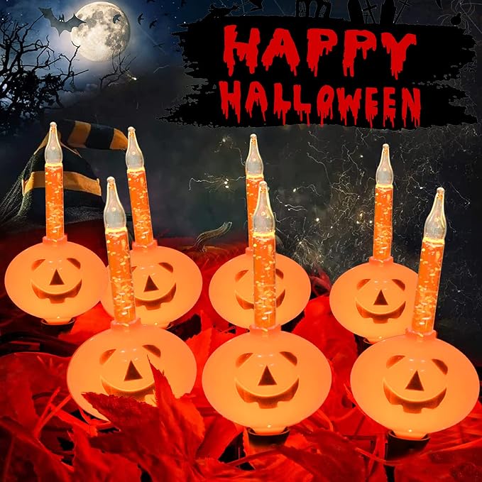 7 Count Halloween Pumpkin Bubble Lights,7.1ft Vintage Orange Pumpkin String Light for Indoor Decor - Fairy Halloween Bubble Lighting for Bedroom, Porch, House, Fall Party Decorations