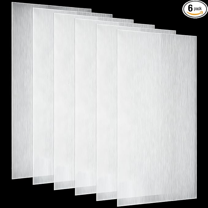 Pushglossy 6 Pack 23.75" x 47.75" x 0.2" Fluorescent Light Covers Polycarbonate Diffuser Panels Replacement for 2x4ft Drop Ceiling Light Fixture for Classroom Office Commercial Use (Clear)