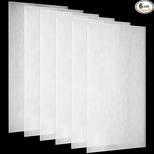 Pushglossy 6 Pack 23.75" x 47.75" x 0.2" Fluorescent Light Covers Polycarbonate Diffuser Panels Replacement for 2x4ft Drop Ceiling Light Fixture for Classroom Office Commercial Use (Clear)