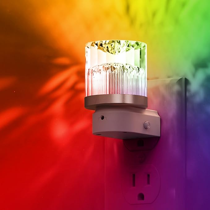 L LOHAS LED Night Light, Night Lights Plug into Wall with 10 Color Change RBG Nightlight Plug in Wall, Built in Dusk to Dawn Sensor for Hallway, Bathroom, Rooms