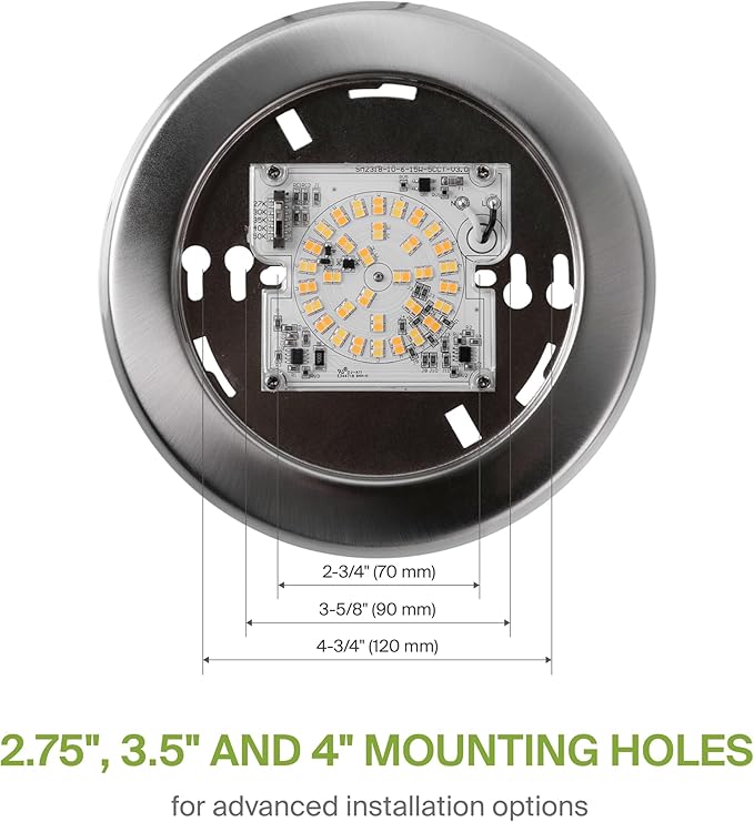 ASD 1 Pack LED Disk Lights 6 Inch, 15W 5CCT 2700K-5000K 1245LM CRI90+, Dimmable Flush Mount Ceiling Light Fixture, Low Profile Surface Mount Disc Lights, Junction Box or Recessed Can Install, UL