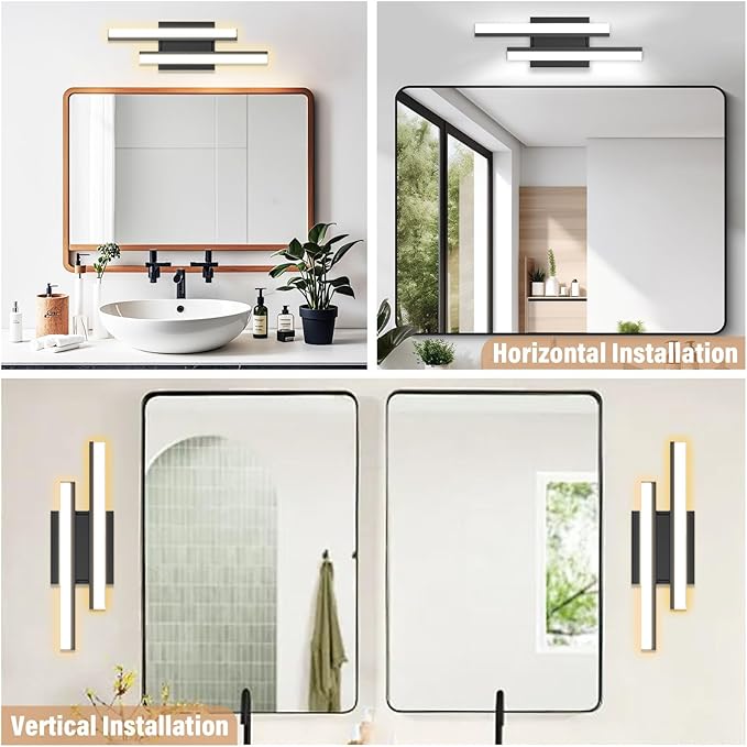 Bathroom Light Fixtures: 18-Inch Modern Bathroom Vanity Light ETL Certificated 5CCT Optional Wall Lights Over Mirror 20W, LED Vanity Light Bar 0-100% Dimmable - Wall Light Fixtures, 1 Pack