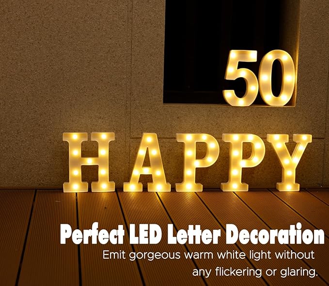 LED Marquee Numbers, Small Light Up Numbers for Party, 8.58 Inch Battery Powered Lighted Number for Birthday, Night Light, Table or Home Decor (Number 5)