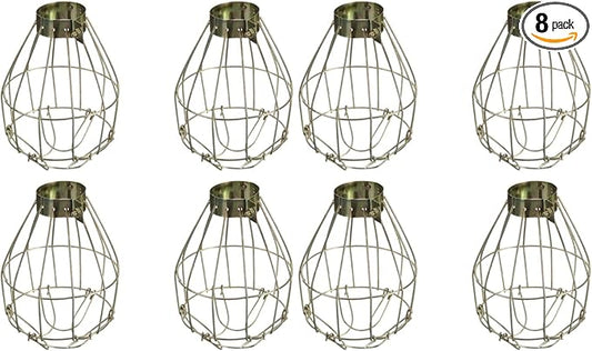 DOITOOL Metal Lamp Bulb Guard: 8 Pack Vintage Light Cage Guard Hanging Lamp Covers Metal Bulb Cover for Pendant Farmhouse Light Bulbs