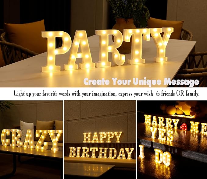 DyingSwan Small Led Marquee Letters, Light Up Letters, 8.58 Inch Led Letter Lights, Battery Powered Lighted Sign for Table, Party, Birthday, Christmas Decor (Letter Y)