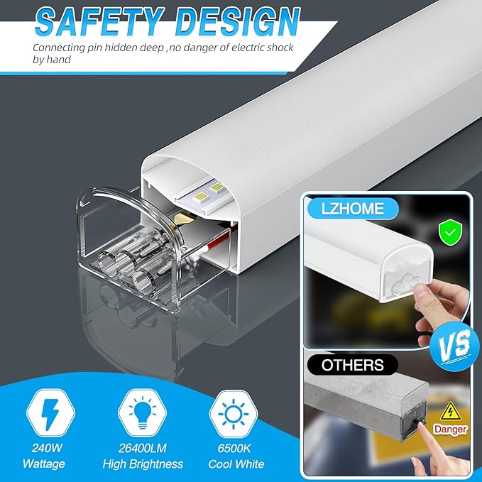 Hexagon 5 Grid Hex Garage Lights: 25 Packs Super Bright Honeycomb LED Light, Cool White 6500K for Car Detailing, Workshop, Basement, Gym, Barber