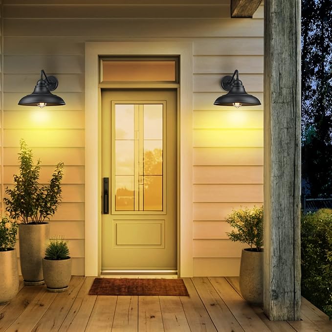 Wall Lights Wall Mount for House Farmhouse Wall Sconce Black Outside Lantern Classic Barn Lights Outdoor & Indoor, 12"，2 Pack