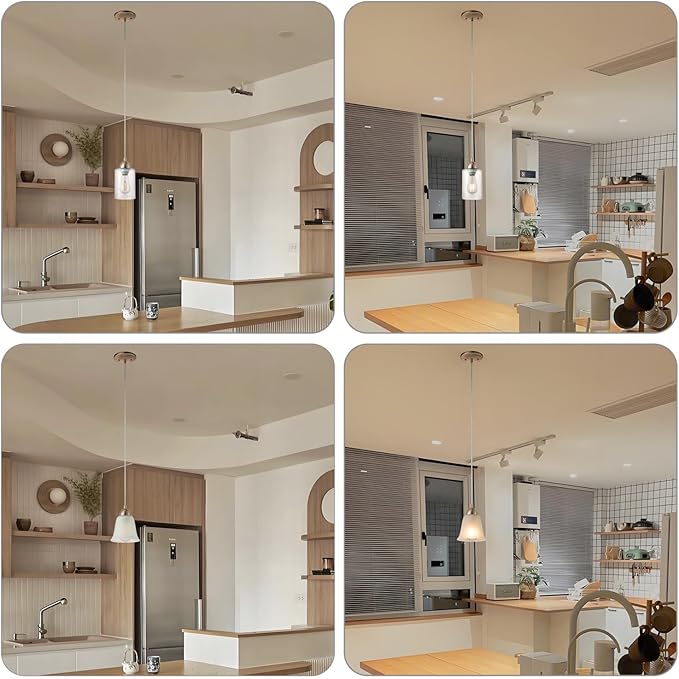 Champagne Bronze Pendant Light Fixture Kit, Small Pendant Lights Kitchen Island, DIY Make Modern & Farmhouse & Industrial Hanging Light, Adjustable Height, 1 Pack（Shade and Bulb Not Included）