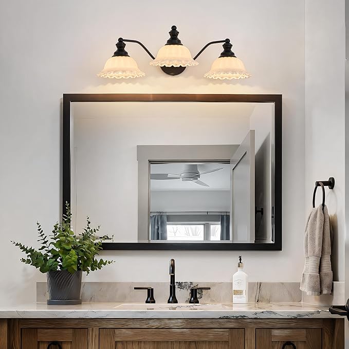 XIEDUN Black 3 Light Vanity Light Modern Bathroom Vanity Light Fixture