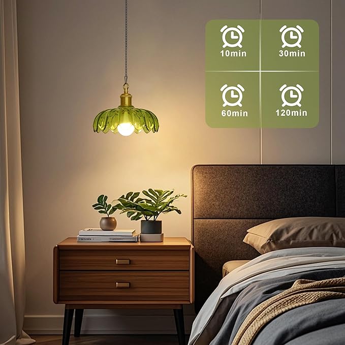 HMVPL Battery Operated Chandelier with Hook, Outdoor Battery Operated Pendant Light with Remote, Rechargeable Bulb, Green Outdoor Chandelier for Porch, Wireless Dimmable Gazebo Lamp for Patio Pergola