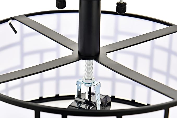 Semi Flush Mount Ceiling Light Black Rectangle Pattern LED Light Fixture with Drum Shade Indoor Use Living Dining Room Kitchen Modern Chandelier Lamps Brushed Chrome Finish E26 Bulb Base