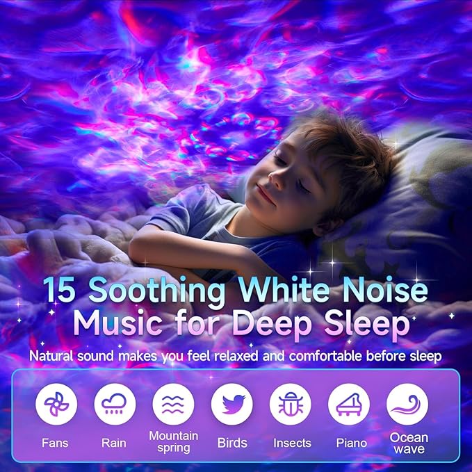 Galaxy Projector for Bedroom Gifts for Teen Boy Gifts, 20Colors Galaxy Light Projector, 15White Noise Led Lights HiFi Bluetooth Speaker,Remote&Timer Ceiling Projector Lights Trendy Stuff