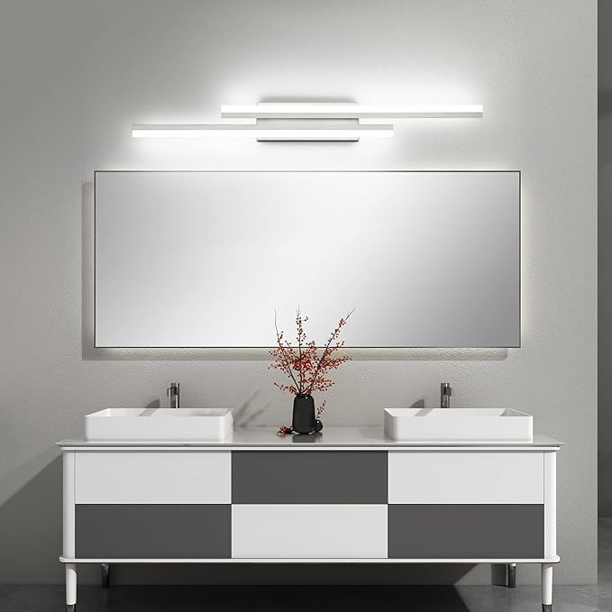 PRESDE 40" LED Bathroom Vanity Light, Modern Brushed Nickel Wall Bar Fixture Over Mirror Dimmable