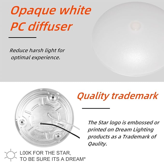 Dream lighting RV Lights LED Dome Light with Push Button 12v Interior Ceiling Light 3500K White Lighting for RV Trailer Boat, 4.5 inch 5.4 watts, 320 lumens, Pack of 1