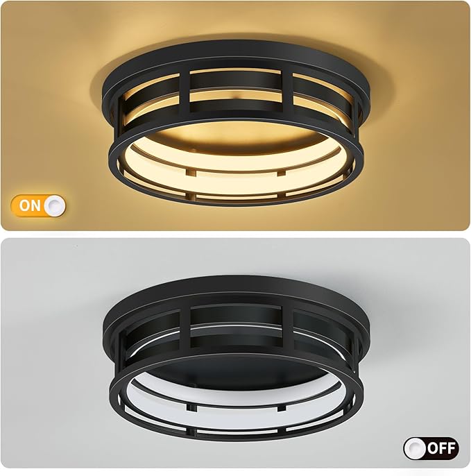 ZHU YAN LED Flush Mount Ceiling Light Fixture,Modern Hallway Light Fixtures Ceiling,3 Color Selectable Ceiling Lamp for Kitchen Hallway Entry Bedroom (1 Pack)