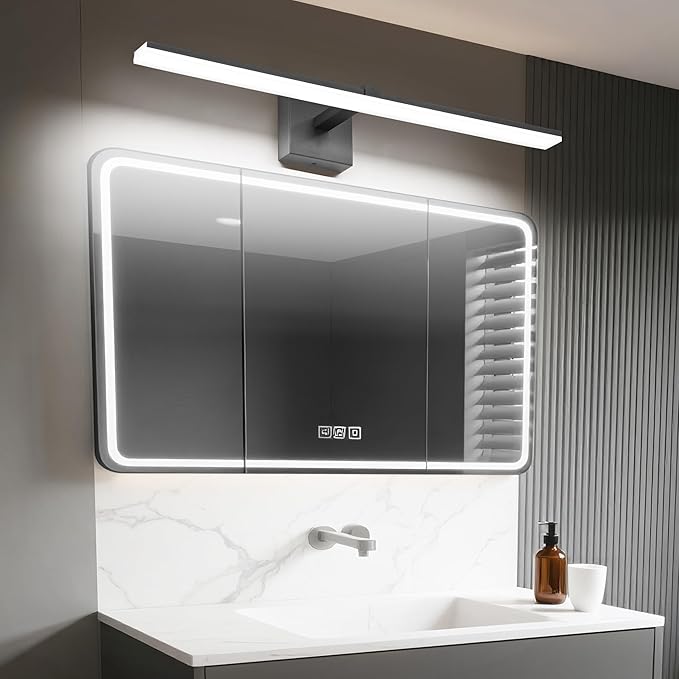 ZUZITO Modern Vanity Lights for Bathroom - 30 inch LED Bathroom Lights Over Mirror Black Light Fixture Bath Room 6000K Cool White
