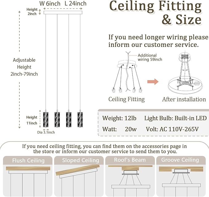 ykolupty Rectangle Crystal Pendant Lights LED Dimmable Pendant Ceiling Lighting Modern Linear Chandelier for Dining Room Hallway Gold