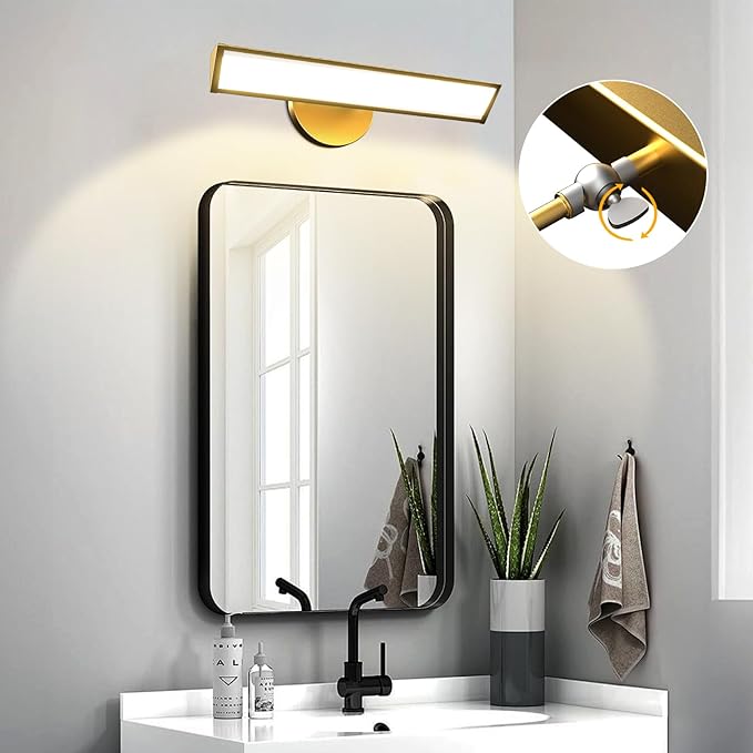Lightdot 180° Rotatable Light Panel Bathroom Vanity Lights - 17.7IN Adjustable LED Bathroom Light Fixture, Wall Mounted Illumination for Living Room, Shower Mirror, Dressing Table-G0508